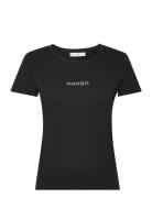 Logo Cotton T-Shirt Mango Black