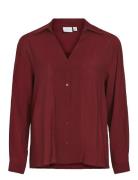 Vidomira V-Neck L/S Shirt - Noos Vila Red