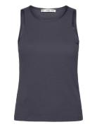 Top With Satin Details Mango Navy