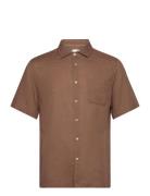 Regular-Fit Linen Shirt With Pocket Mango Brown