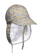 Cap W/Neck & Tie W/Print Melton Beige