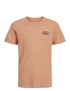 Jjstyd Chest Brand Tee Ss Ln Jnr Jack & J S Brown