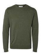 Slhberg Crew Neck Noos Selected Homme Green