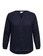 Caranita Ls Shirt Aop ONLY Carmakoma Navy