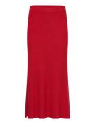 Ribbed Midi Skirt Mango Red