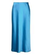 Midi Satin Skirt Mango Blue