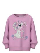 Nmfvalona Ls Long Boxy Sweat Unb Name It Pink