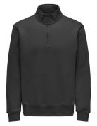 Onsconnor Reg 1/4 Zip Sweat ONLY & SONS Black