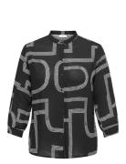 Carmatte Life 3/4 O-Neck Shirt Aop ONLY Carmakoma Black