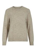 Vima O-Neck L/S Knit Top-Noos Vila Beige