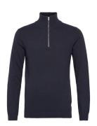 100% Recycle Knit Half Zip Lindbergh Navy