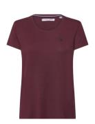 Della Lf Ss Vi Ela Usp W Tee U.S. Polo Assn. Burgundy