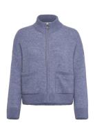 Slfsia Ras Ls Knit Zipper Cardigan Noos Selected Femme Blue