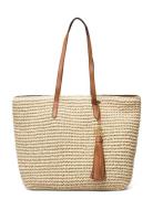 Straw Medium Whitney Tote Lauren Ralph Lauren Beige