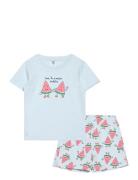 Pyjama Tee Shorts Set Aop Unis Lindex Patterned