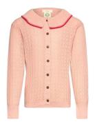 Pointelle Knitted Cable Cardigan W. Collar Copenhagen Colors Pink