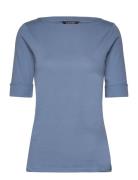 Stretch Cotton Boatneck Tee Lauren Ralph Lauren Blue