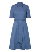 Belted Cotton-Blend Shirtdress Lauren Ralph Lauren Blue