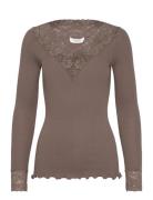 Organic T-Shirt W/ Lace Rosemunde Brown