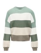 Konsandy L/S Stripe Pullover Cp Knt Kids Only Green