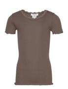 Silk T-Shirt W/ Lace Rosemunde Kids Brown