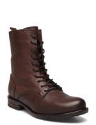 Biadanelle Lace Up Boot Leather Bianco Brown