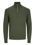 Jjeemil Knit Half Zip Noos Jack & J S Khaki