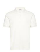 Smooth Cotton Welt Zip Polo Calvin Klein Cream