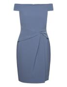 Crepe Off-The-Shoulder Cocktail Dress Lauren Ralph Lauren Blue