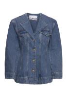 Overdyed Cutline Denim Ganni Blue