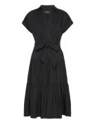 Belted Cotton-Blend Tiered Dress Lauren Ralph Lauren Black