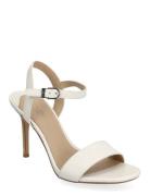 Gwen Lizard-Embossed Leather Sandal Lauren Ralph Lauren White