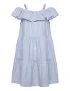 Dress Linen Off Shoulder Lindex Blue