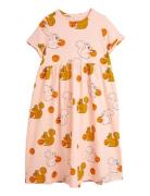 Squirrels Aop Ss Dress Mini Rodini Pink