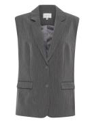 Joellegz Mel. Pinstripe Waistcoat Gestuz Grey