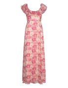 Dotted Georgette Maxi Dress By Ti Mo Pink