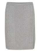 Crdela Short Knit Skirt Cream Grey