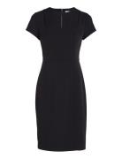 Scuba Crepe Ss Cut Out Dress Calvin Klein Black