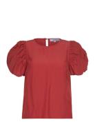 Msbaya Short Sleeve Blouse Minus Red