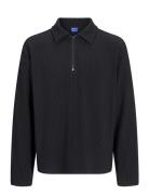 Jorrick Plisse Sweat Zip Split Polo Ln Jack & J S Black