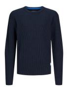 Jjpannel Knit Crew Neck Aw24 Jack & J S Navy