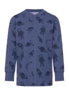 Bamboo Grandpa Sweater L.s Blue Astronaut Geggamoja Blue