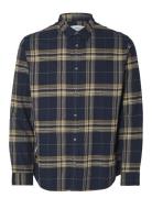 Slhslimowen-Brushed Shirt Ls Noos Selected Homme Navy