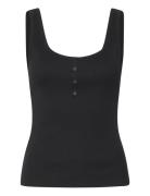 Top With Straps And Buttons Mango Black