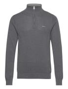 Cotton Pique Half Zip GANT Grey