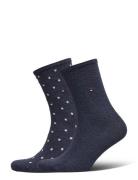 Th Women Sock Dot 2P Tommy Hilfiger Blue