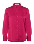 Satin Finish Flowy Shirt Mango Pink