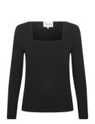 Viggamw Square Neck Blouse My Essential Wardrobe Black