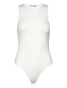 Sleeveless Fitted Bodysuit Mango White