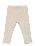 Cotton Ribbed Leggings Mango Beige